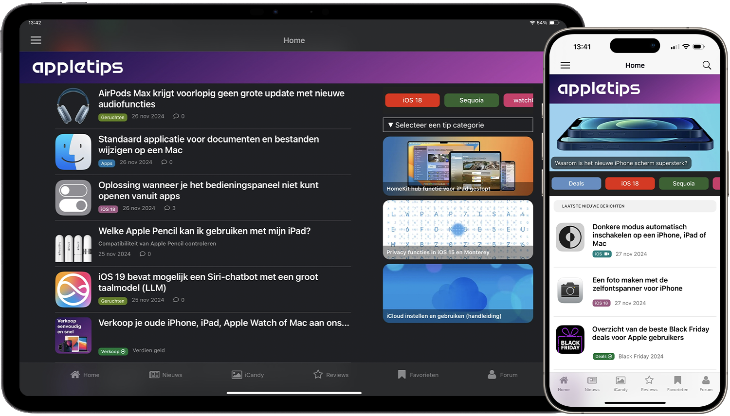appletips applicatie iPhone en iPad
